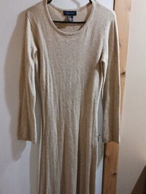 Boston Proper Cream Long Sleeve Maxi Dress